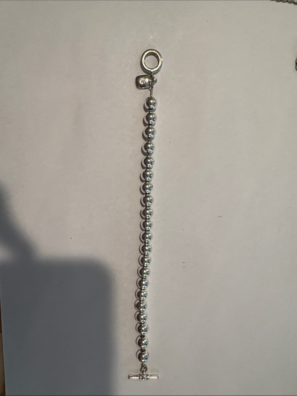 Ralph Lauren Silver Bead Toggle Bracelet - Silver